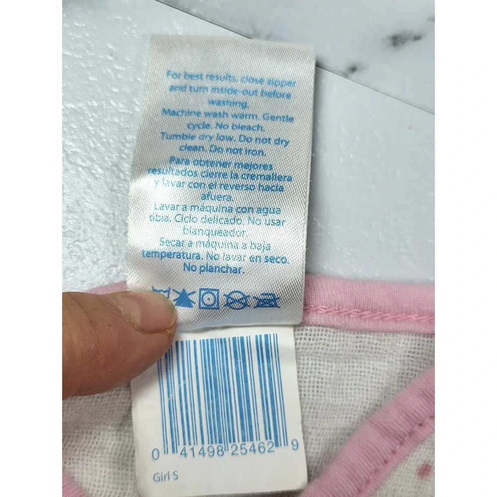 Little Journey Organic Muslin Wearable Blanket Bird Print Pink Blue Girls Small